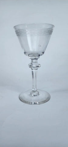 Crystal Etched floral & scrolls 942 wine glass