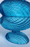 Blue Glass acorn lided candy dish