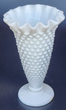 L.E Smith milk Glass  HOBNAIL ruffled edge  bud vase