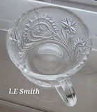 L E Smith Glass bussstar punch cup set of 4 pieces a Auction