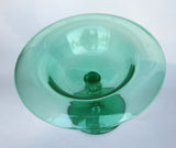 Bryce green glass compote Glows