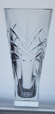 Hand Cut 24% lead crystal vase with space for etching Award