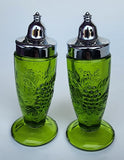 Green Glass salt and pepper set Grapes