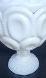 Moon and star milk Glass footed covered dish