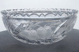 ABP cut glass signed Hawkes strawberry bowl American