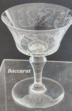 Cut glass and etched sherbert Parme Baccarat SIGNED