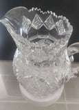 American Brilliant Period Cut Glass Pitcher Antique