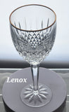 Lenox Cut glass Conurion gold rim Crystal goblet Made in USA mouth blown