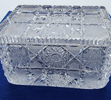 Cut Glass rectangular box with lid