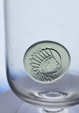 Bryce smoke Emblem Indian Head footed tumbler