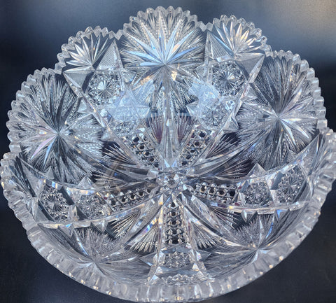 Cut glass punch bowl American brilliant period