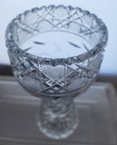 Cut glass corset vase antique