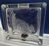 Glass money bank etched "Fruit of My Labor"