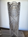 ABP cut glass 23.75" vase antique