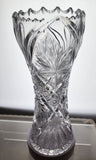 ABP Cut glass corset vase antique