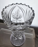 ABP Cut glass corset vase antique