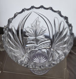 ABP Cut glass corset vase antique