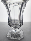 Cut glass flower vase flared pedestal
