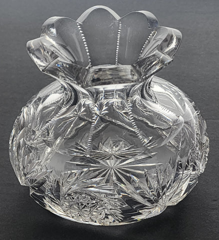 ABP Crystal Cut Glass miniature flower center antique