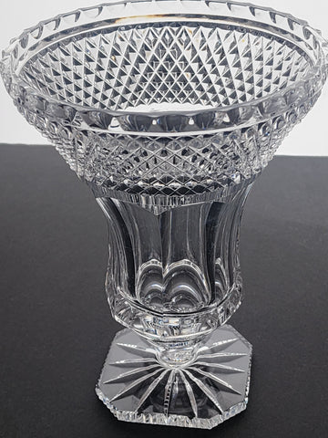 Cut glass flower vase flared pedestal