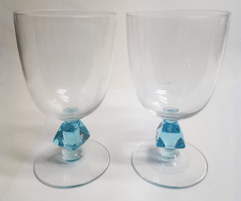 Bryce Aquarius dessert blue Crystal 2 piece's