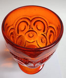 L E Smith Glass Moon and stars red Goblet pair