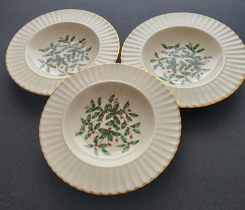 lenox Holiday Dimensions fruit desert dish 3 pieces