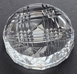 Hand Cut Glass faceted paperweight, hand cut crystal