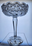 Cut Glass compote Antique floral