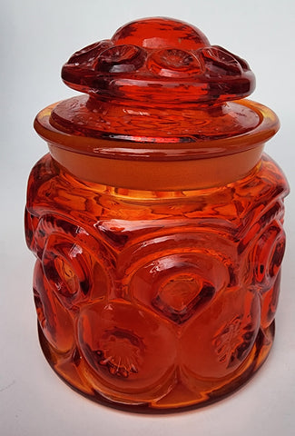 LE Smith glass Red moon and stars small canister