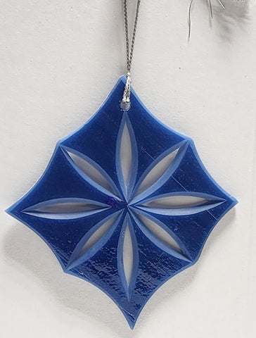 Christmas Glass ornament / suncatcher blue stain glass