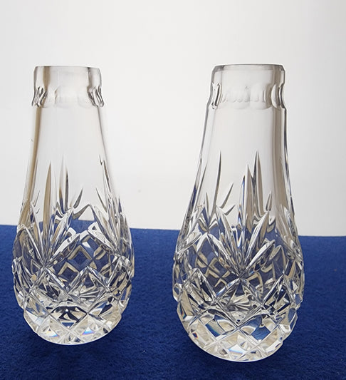 Signed Lenox Cut glass Crystal Charleston bud vase Made in USA Signed pair auction