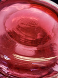 Fenton glass ruffled edge optic cranberry urn vase