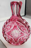 Cranberry cut to clear vase auction