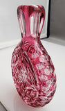 Cranberry cut to clear vase auction