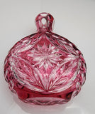 Cranberry cut to clear vase auction