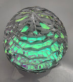 Hand cut glass honeycomb  paperweight, 32% lead crystal Signed