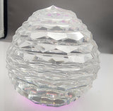 Hand cut glass honeycomb  paperweight, 32% lead crystal Signed