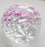 Hand cut glass honeycomb  paperweight, 32% lead crystal Signed