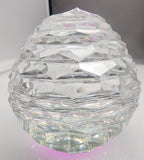 Hand cut glass honeycomb  paperweight, 32% lead crystal Signed