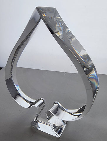 Crystal Spade shape sculpture signed Peter ORourke