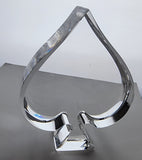 Crystal Spade shape sculpture signed Peter ORourke