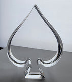 Crystal Spade shape sculpture signed Peter ORourke