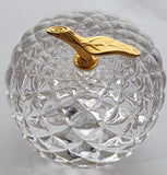 Glass apple paperweight,24% crystal good stem