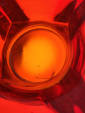 LE Smith glass Red free-form square bowl