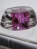 Hand cut glass oval art Paperweight signed Peter ORourke