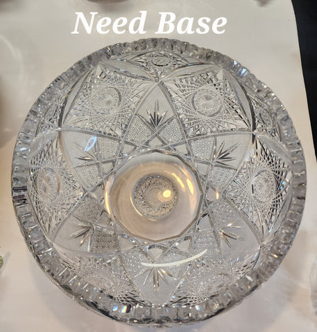 WANTED ABP PUNCH  bowl BASE cut glass