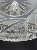 Tuthill American Brilliant Period hand Cut mouth blown blank cake plate Primrose swirl