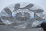 Tuthill American Brilliant Period hand Cut mouth blown blank cake plate Primrose swirl