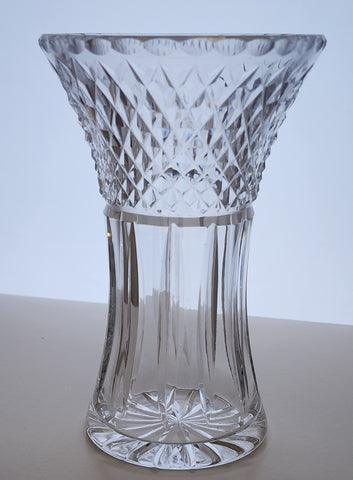 Hand cut glass vase